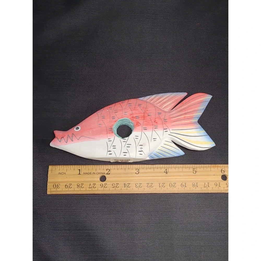 Vintage Wooden Fish Napkin Holders 4 Count